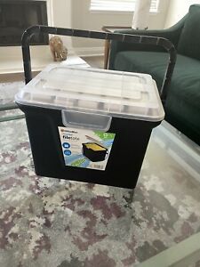 PORTABLE OfficeMax Recycled Letter/Legal Black File Tote w 60 Letter Folders