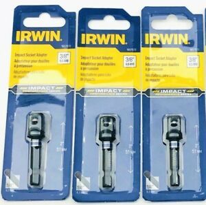 X 3 IRWIN TOOLS IMPACT SOCKET ADAPTER 3/8&#034; #1837572 FREE SHIPPING