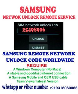 Samsung Galaxy SM-A710F SM-A710FD SM-A710M SM-A710MD Remote Unlock Code via usb