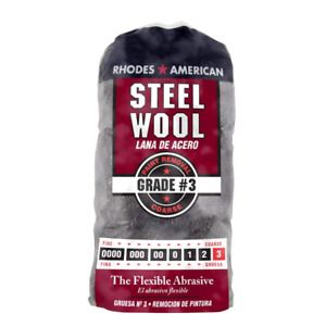 Rhodes American Paint Removal Steel Wool, Coarse Grade #3, 12 Pads 12 pad