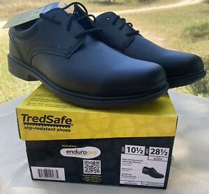 TredSafe Men’s Black Non Slip Shoes, Work Shoes Size US 10.5 New In Original Box