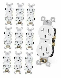 Duplex Receptacle Outlet, 20Amp 125V Wall Outlet, Residential, 10 20 Amp White