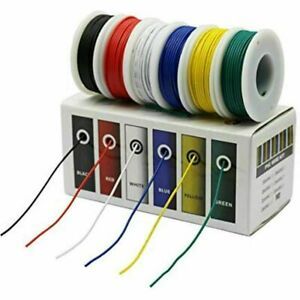 CBAZY Hook Up Wire Kit (Stranded Kit) 24 Gauge 6 Colors 32.8 Feet Each AWG PVC -