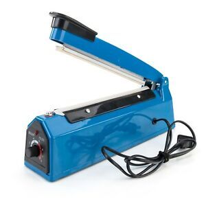 8&#034; 300W Plastic Heat Sealer Sealing Machine US Standard Blue