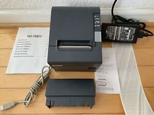 Epson TM-T88IV POS USB Thermal Receipt Printer M129H, PS-180, Port Cover, Manual