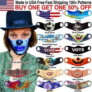 Halloween Holiday Face Mask Washable Cloth Colorful Comic Colorful Comfort