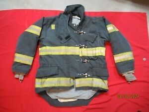 Morning Pride Fire Fighter Turnout JACKET 44 X 35  BLACK BUNKER GEAR COAT TOWING