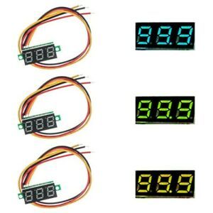 10PCS 0.28 Mini DC 0-100V LED Panel Voltmeter 3 Digital Display Voltage Meter