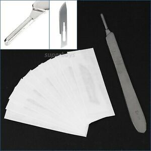 10pcs No.10 Sealed Sterile Scalpel Blades With Handle 3 Surgical 10# Craft DIY