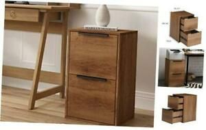 2 Drawer Wooden File Cabinet, Vertical Storage Filing Cabinet with Brown