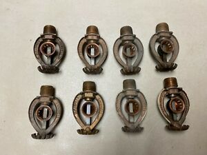 8 vintage Grinnell Duraspeed B upright brass sprinkler heads steampunk art