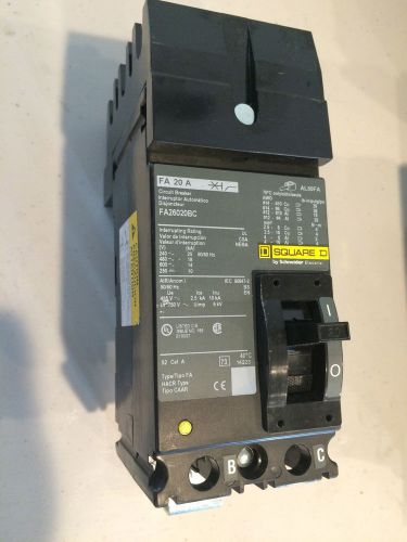 Fa26020ac square d circuit breaker 2p 600v 20a i-line breaker for sale