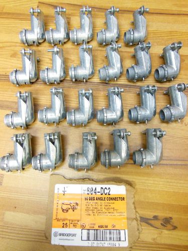 Bridgeport 804-dc2 90 degree angle connector 1/2&#034; lot of 22 for sale