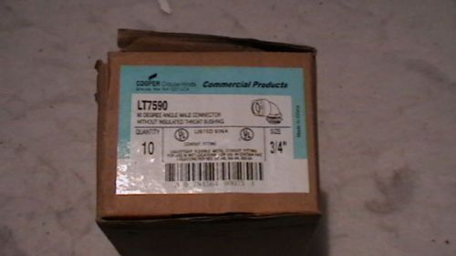 Cooper crouse-hinds lt7590 | 3/4&#034; 90 degree angle male connector | box of 8 for sale