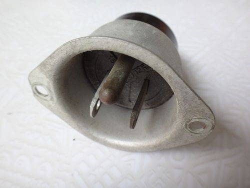 Amphenol 15A 125V 3-Wire, Grounding, Straight Blade Flanged Inlet.