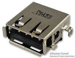 MOLEX 48258-0001 CONNECTOR, USB A, RCPT, 4POS, TH (1000 pieces)