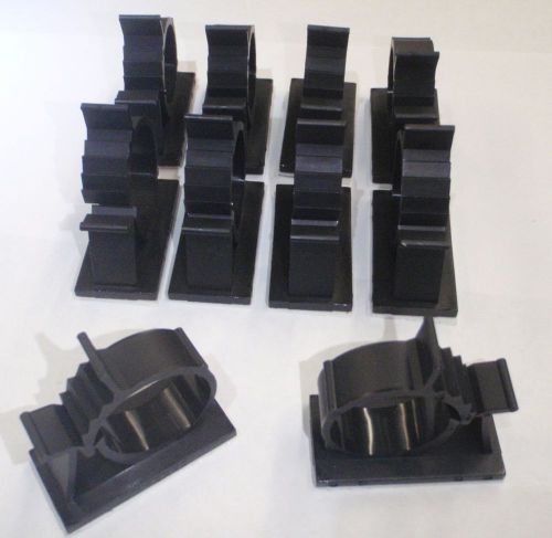 10 PC ADHESIVE MOUNT ADJUSTABLE CABLE WIRE HARNESS CLAMP 3/4&#034;-1&#034; RANGE