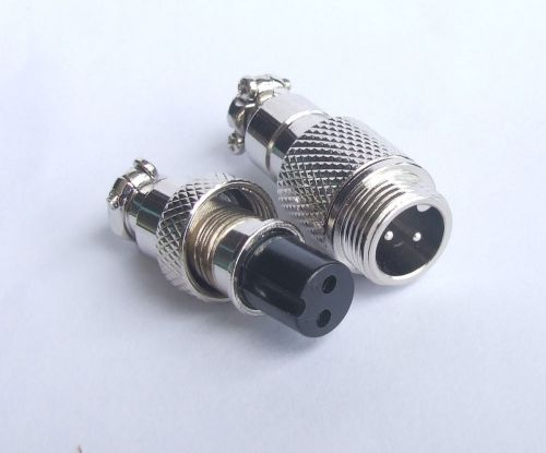 10 sets 2-pin Aviation Plug Male Female Panel Chassis Metal Connector GX12 12mm