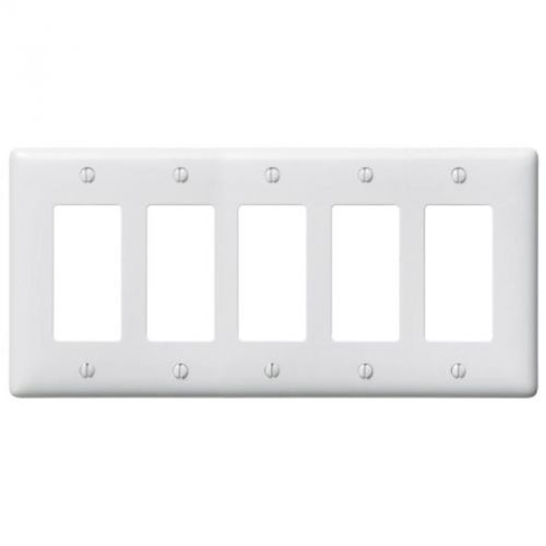 Decorator wallplate 5-gang white np265w hubbell electrical products np265w for sale