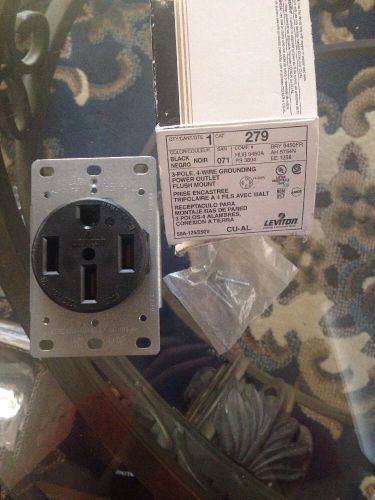 Leviton 279 50 amp, 125/250 volt, nema 14-50r, 3p, 4w, flush mounting receptacle for sale