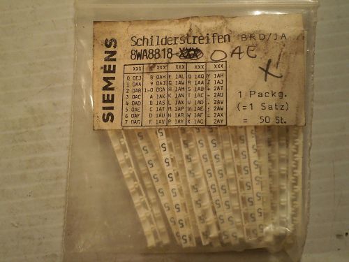 Partial Pack with 410  remaining: Siemens Labels Part No. 8WA8818-0AE