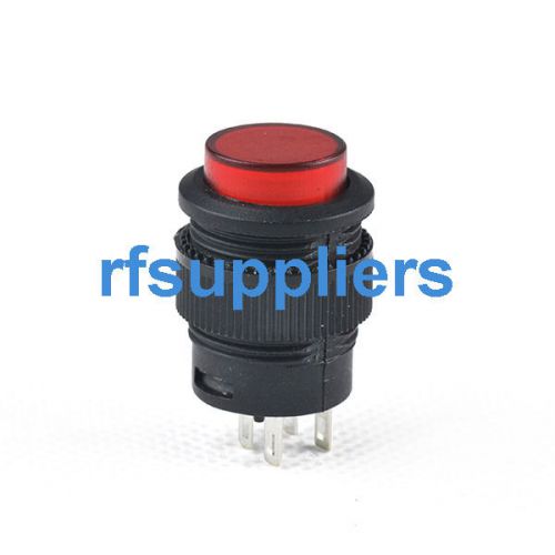 5x 4 pin led light red off(on) self-locking latching push button switch 3a250v for sale