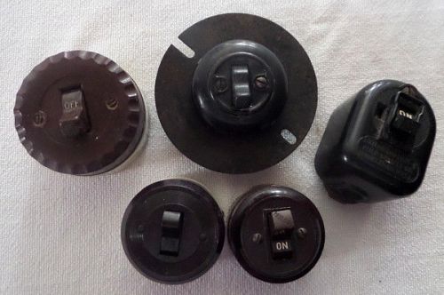 Antique 20s-40s Wall Mount Toggle Mica Insulated Light Switches~Estate Find!