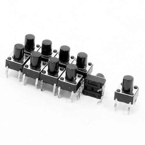 New 10 Pcs 6x6x7.5mm 4 Pins DIP PCB Momentary Tactile Tact Push Button Switch