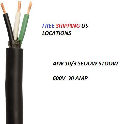 Wire 10 gauge,  150 feet,10/3 ,seoow, stoow, so, 600v, 30amp, electric cord, aiw for sale
