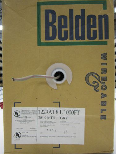 Belden 1229A1 Gray 1000 Ft. Spool CAT3 24AWG 4 pair Solid Bare copper Unshielded