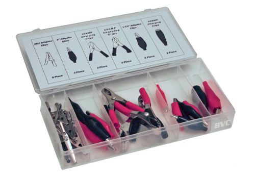 ALLIGATOR CLIP ASSORTMENT - 24 Piece set of Alligator Clips - Insulated and Bare