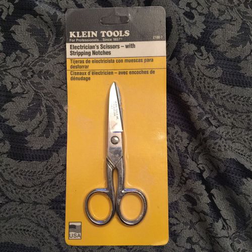 Klein tools 2100-7 electrician&#039;s scissors with stripping notches - brand new! for sale