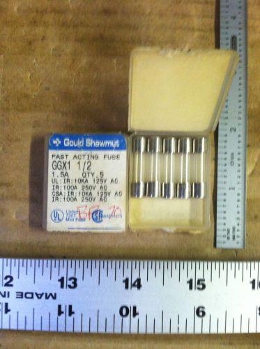 Lot of 10 Gould Shawmut Fast Acting Fuse GGX1 1/2 1.5A - H0713