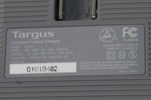 Targus apa69 compact laptop charger apa6911us good condition no tips included for sale