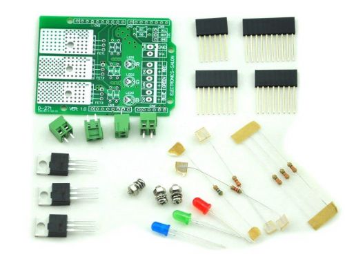 Rgb led dimmer shield kit, for arduino uno / meag, unassembled version. for sale