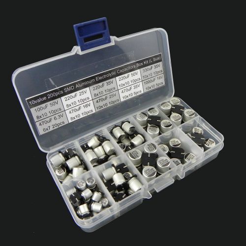 10value 100pcs SMD Aluminum Electrolytic Capacitors Box Kit (L Size) (#522)