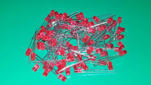 30 Pieces, HLMPM201 Standard LEDs Through Hole 4mm Flat Top Red , NOS