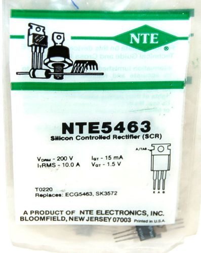 NTE NTE5463 SILICON CONTROLLED RECTIFIER SCR TO220 ECG5463 SK3572