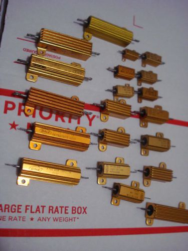 20 Pcs.  Aluminum Case Power Precision Resistors some Dale 50 Watt some New