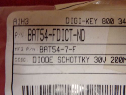 BAT54-7-F DIODE SCHOTTKY 30V 0.2A SOT23-3 38 PER