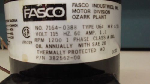 FASCO ELECTRIC MOTOR MODEL# 7164-0388