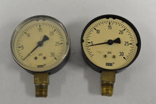 Lot 2 wika 0-30psi 2in face 1/4in npt pressure gauge b252889 for sale