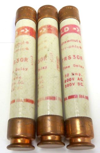 Lot of 3 gould shawmut trs30r tri-onic time delay fuses for sale