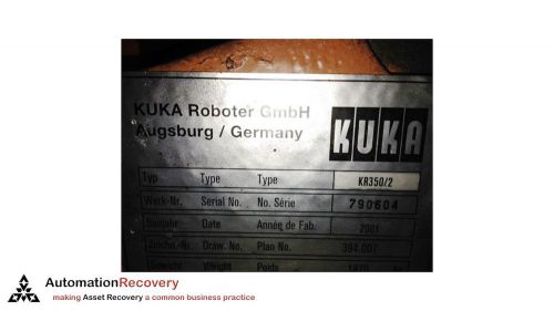 Kuka kr350/2 series 790604 - heavy duty payload robot for sale