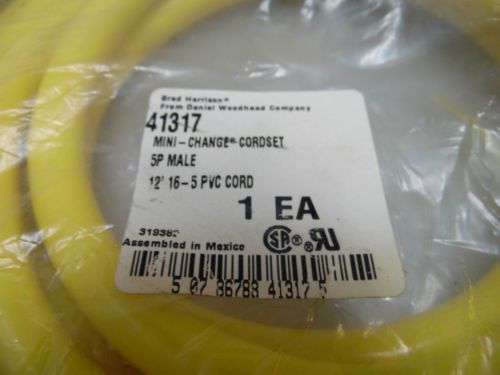 NEW Brad Harrison Mini-Change Cordset, # 41317, 5P Male, 12&#039; 16-5 PVC Cord