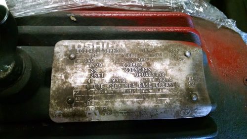 Toshiba Motor Cont. Duty Mod BO304FLF3BMHD02 ph3 hp30 rpm1770 volt460 TEFC 286T