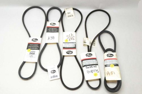 LOT 5 NEW GATES ASSORTED 4L450 2450 A38 A51 3VX475 BELT D441653