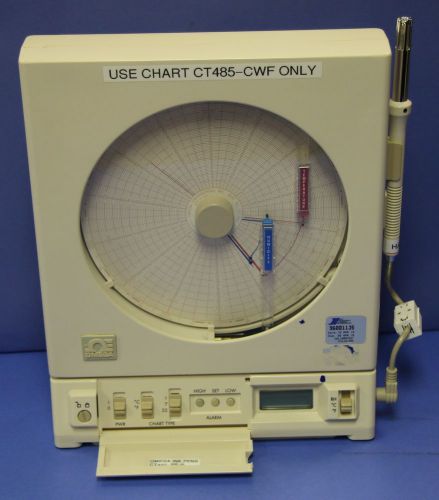 (1) used omega ct485b-110v temperature/relative humidity circular chart recorder for sale