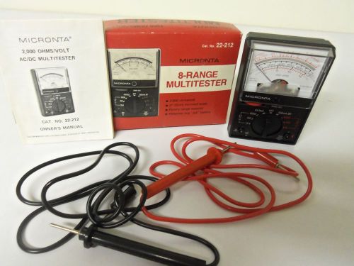 1983 MICRONTA 22-212 8 RANGE ELECTRICAL MUTITESTER TESTER (NEW/OLD STOCK)