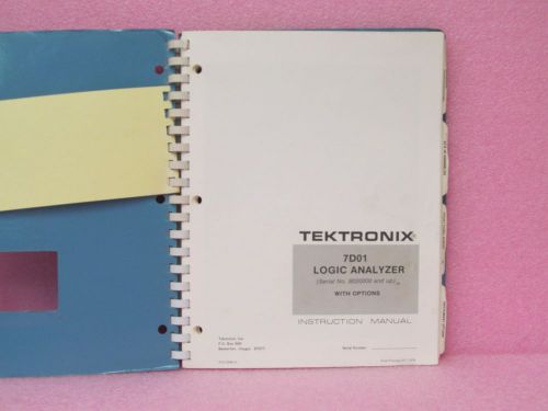 Tektronix Manual 7D01 Logic Analyzer Instruction Manual w/schematics (10/76)